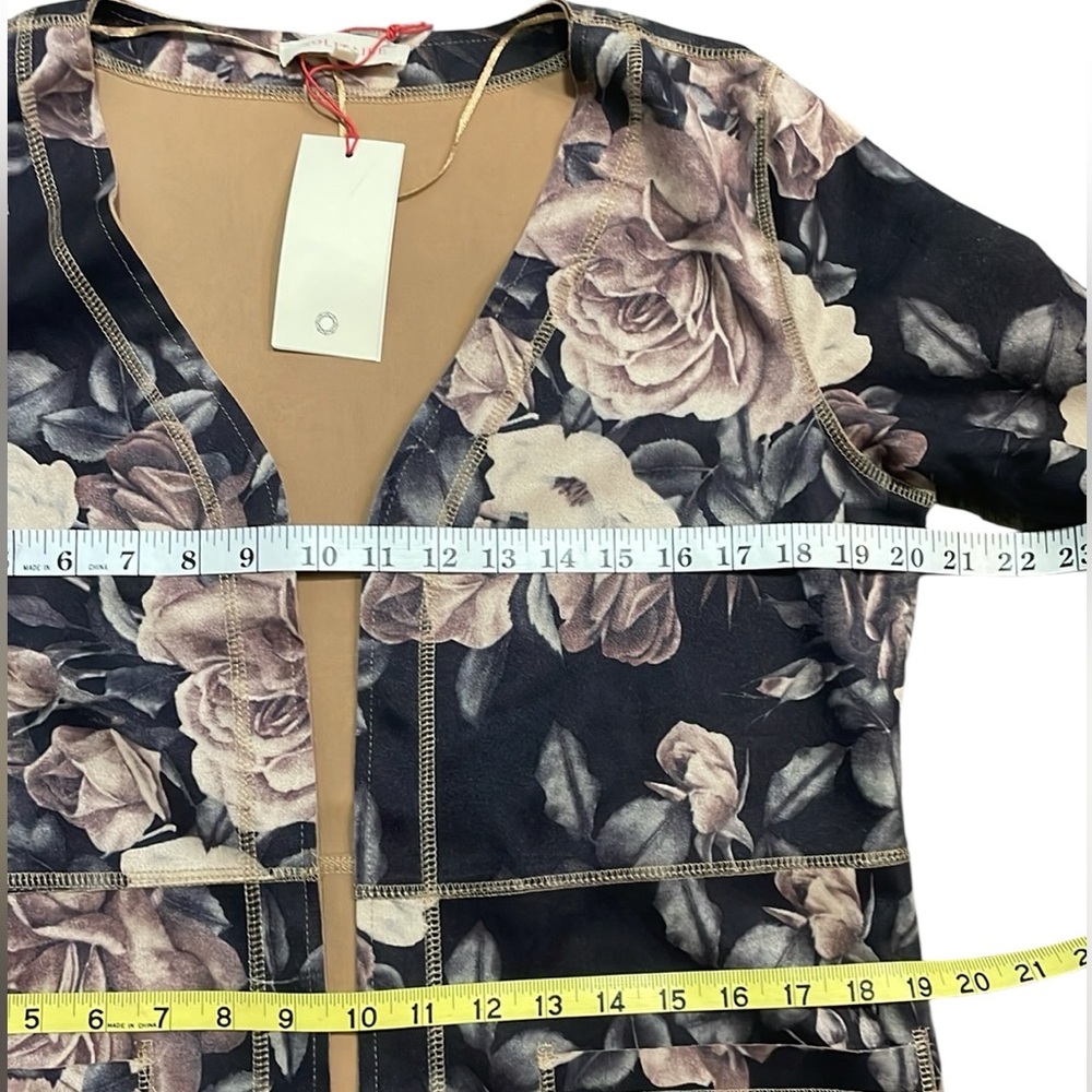Anthropologie Solitaire Faux Suede Black, Gray, Mauve Open Duster Jacket XS NWT - Picture 14 of 15